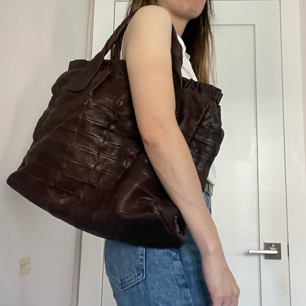 AUTHENTIC MIU MIU VINTAGE BROWN LEATHER BAG